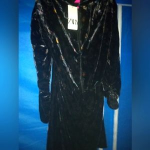 Zara crushed velvet dress